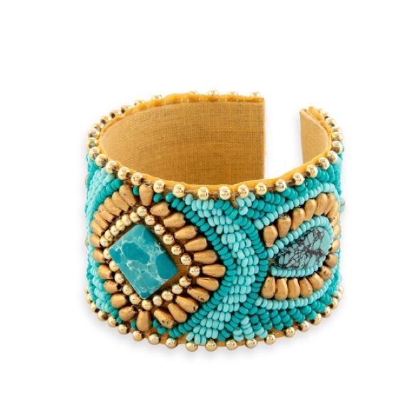 Myra Bag Savannah Worlds Beaded Cuff Bracelet - Picture 2 of 5